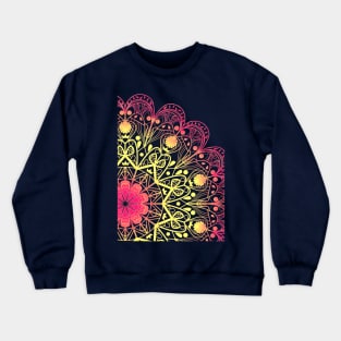 Mandala in Rose and Lemon Crewneck Sweatshirt